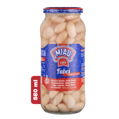 Cooked White Runner Beans Jar - Fabes Cocido Miau